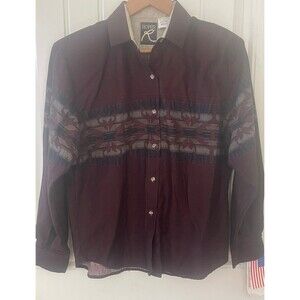 NWT Roper Sport Women’s Shirt Size M Long Sleeve Western Aztec Shoulder Pads